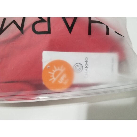 Charmo One Piece Tummy Control Swimsuit Ruched Strappy V Neck In Red - Size 2XL - Picture 7 of 9